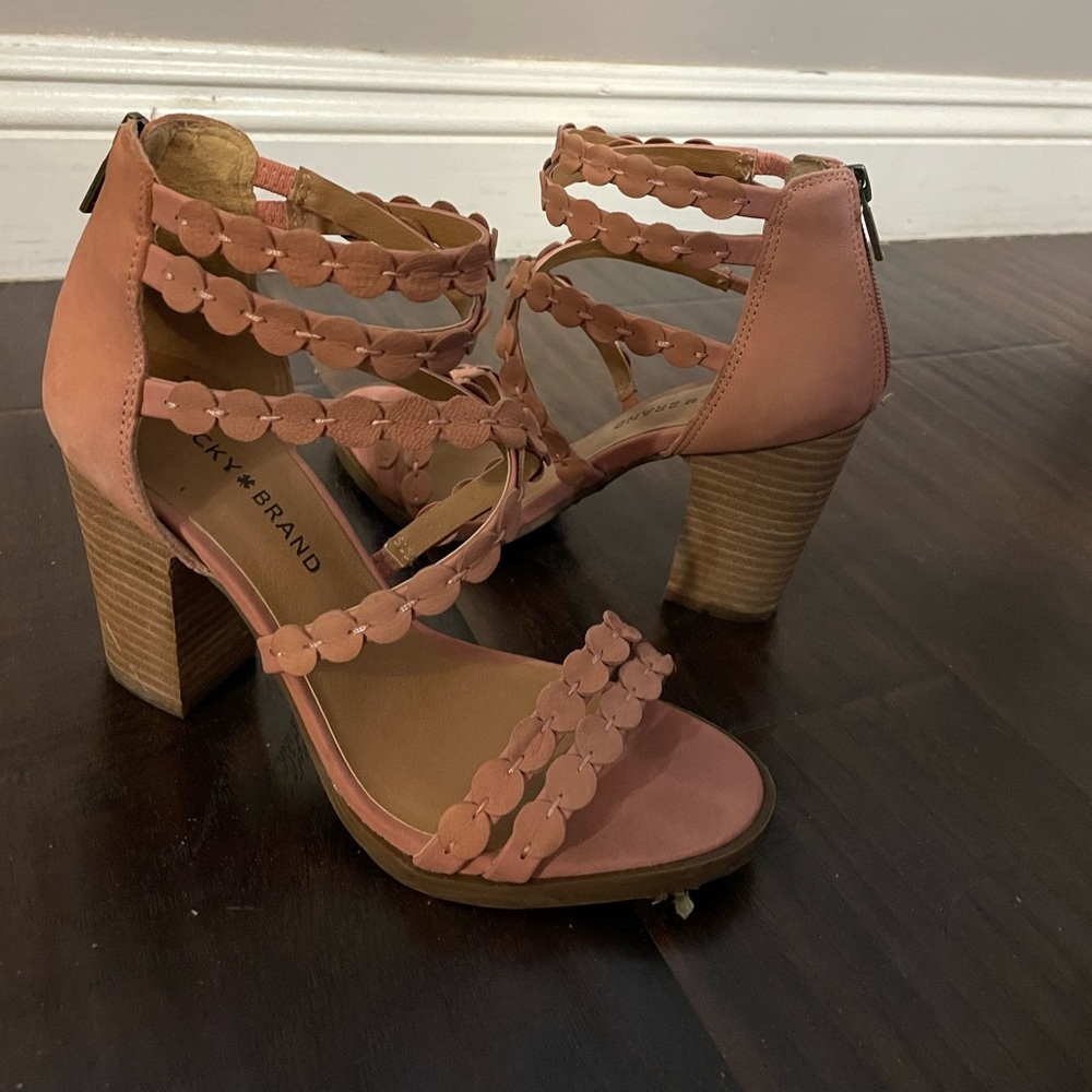pink velvet heels